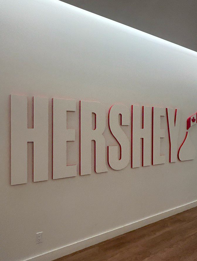 Hershey sign at office