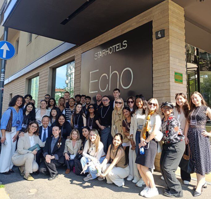 Students outside Starhotels Echo