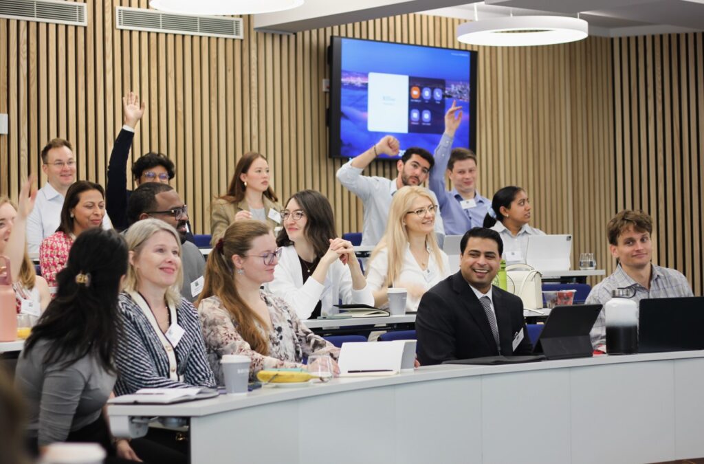 MBA students attending speaker presentation